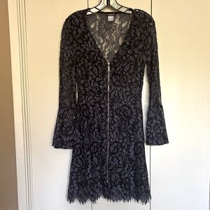VENUS Navy Blue Floral Lace Dress - Size 2